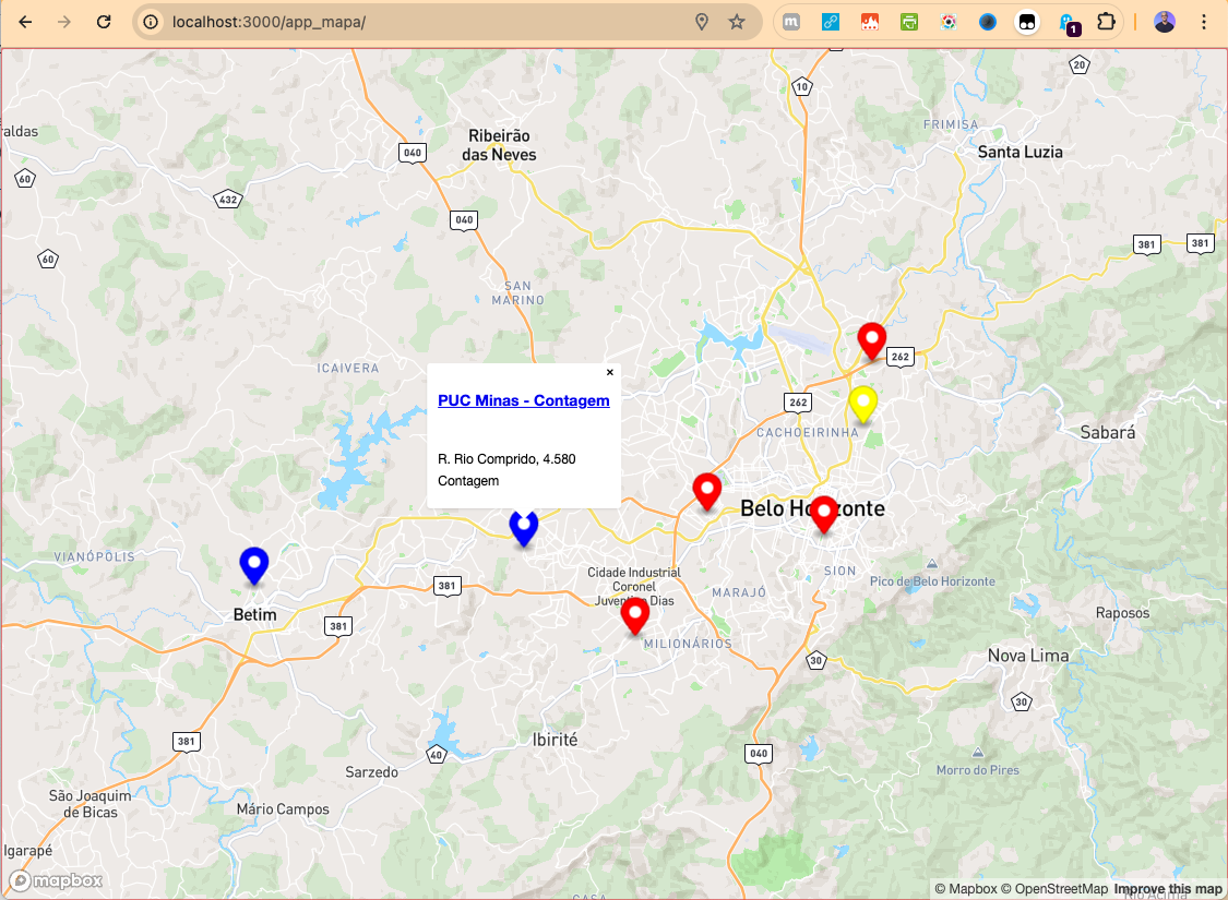 Mapa com API Mapbox
